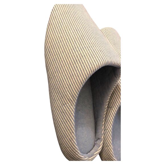 Millstrand Striped Blue & White Soft Slipper Warm Indoor Flat Slides Nonslip 7 - Picture 13 of 16